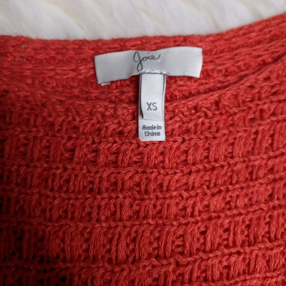 Host Pick Joie 100% Linen Chunky Knit Sweater Burnt Orange Oversized Crewneck XS - Picture 9 of 10